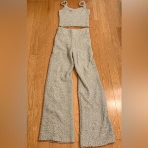 SKIMS Gray Fuzzy Lounge Set